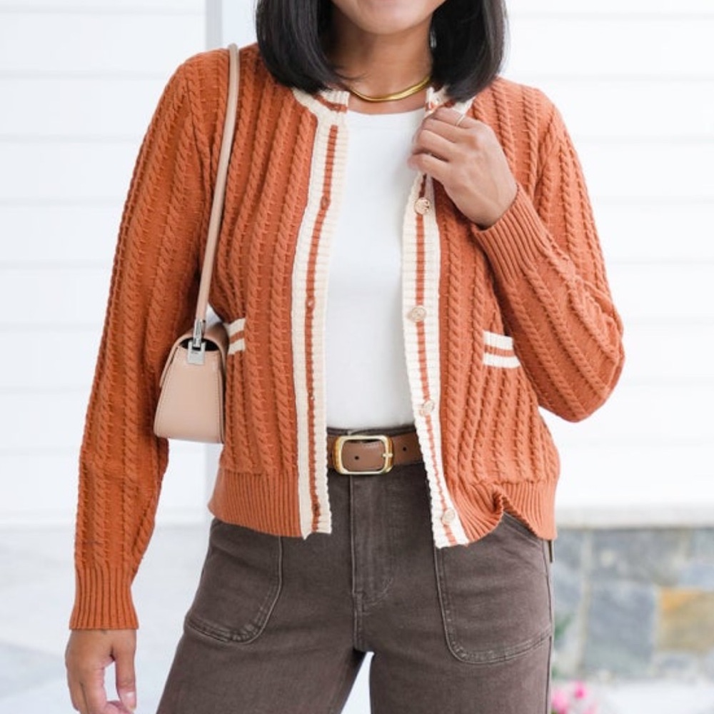 NWT Entro Cable Knit Cardigan Sweater